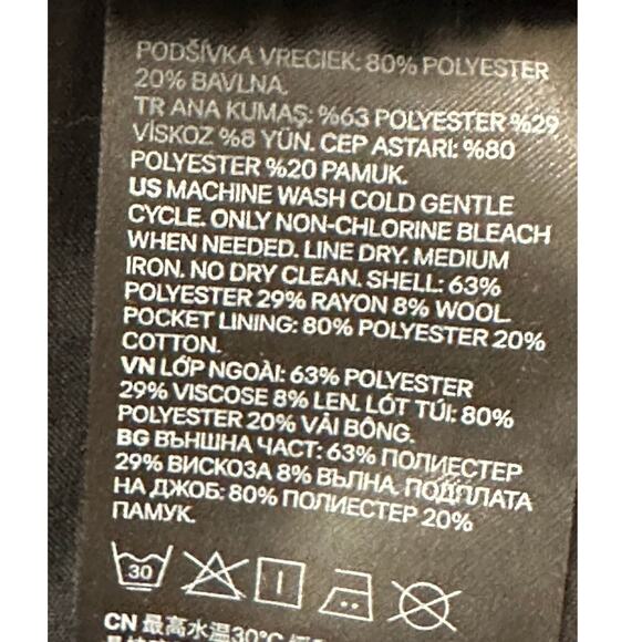 H&M black side gold stripe tuxedo pants size 33R - Picture 5 of 9